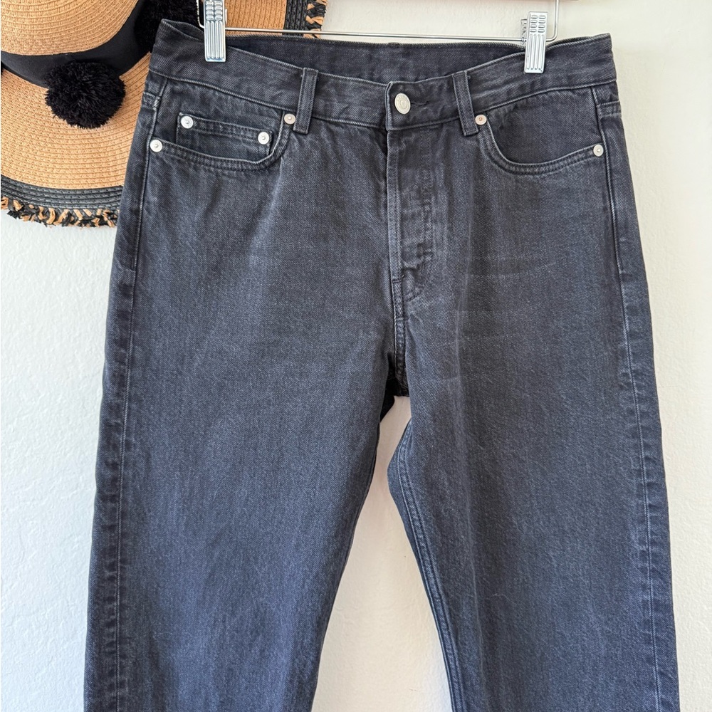 Arket Loose Organic Cotton Black Straight Leg Jeans Size 30/32 - Picture 10 of 15